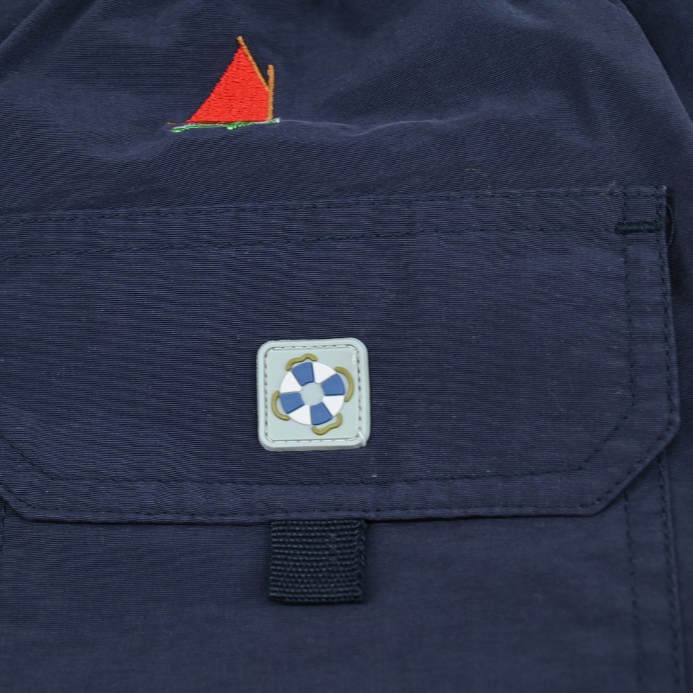 Castaway Nantucket Island Mens Navy Blue Sailboat Embroidered Swim Trunks Medium - Picture 6 of 16